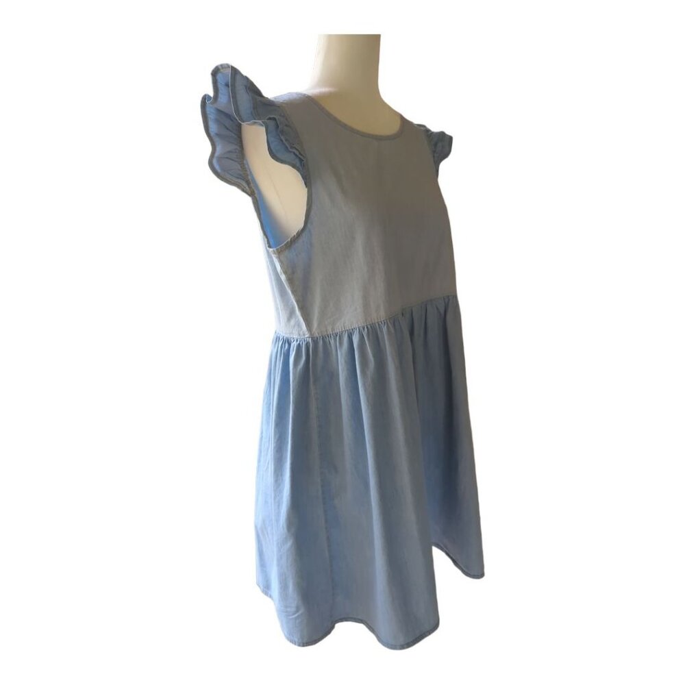 Belinda Chambray Ruffle‎ Sleeve Dress Size Large